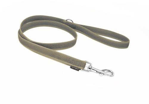 Mystique® Gummierte Leine 20mm mit Handschlaufe Standard Karabiner beige 1,2m