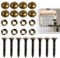 Beidaiby 8pc Brass Screws - Durable, Self-Tapping, Round Head with 15mm Covers for Cabinets & Wooden Walls