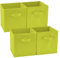 EZOWARE Aufbewahrungskörbe Faltbare Würfel-Aufbewahrungsboxen, 4er-Set, Faltbare Aufbewahrungsbox für Kleinkinder, Kinderzimmer, Zuhause, 26,7x26,7x28cm - (Granny Green)