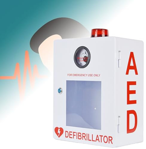 YZRDCXM AED-Safe, AED-Defibrillator-Wandschrank, AED-Defibrillator-Erste-Hilfe-Schrank mit Schlüssel und Alarm, Metall-AED-Erste-Hilfe-Schrank, geeignet for alle AEDs, for Büros, Pflegeheime