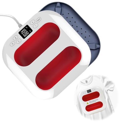 Heat Press, 2 in 1 Heat Press Machine, Portable Iron Press(9 x 9), DIY Heat Press Fast Heat for Sublimation/HTV Vinyl/Bags/Hat/T-Shirts