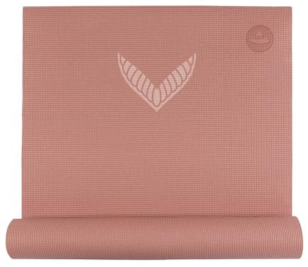 Bodhi Yogamatte Leela Collection | Rutschfeste Sportmatte | Schadstofffreie & Waschbare Antirutschmatte | Matte aus PVC | Fitnessmatte für Yoga, Pilates & Gymnastik | Mehndi Mandala, rose tan