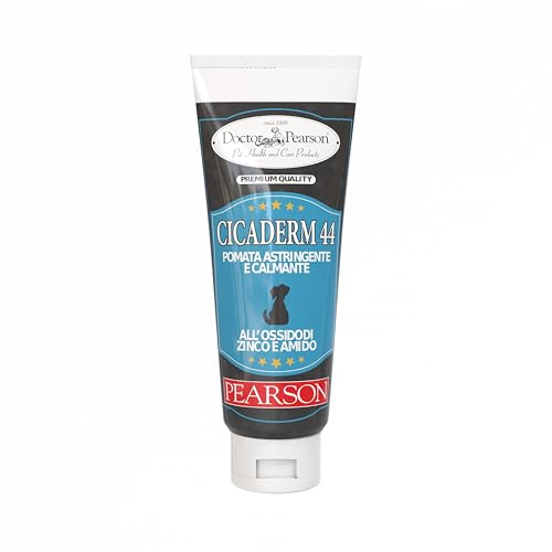 PEARSON Pomata Astringente per Cani e Gatti - Crema Rigenerante per Cani e Gatti - Cicaderm 44 -Rilassante e Lenitiva con Ossido di Zinco - Formato 100 ML - Made in Italy