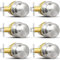 Sopoby Brushed Nickel Door Knob, 6 Pack Round Keyless Doorknobs Interior/Exterior Lockset, Passage Locking Door Knobs for Bedroom/Bathroom, Modern Design Door Hardware