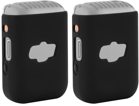 Geekria for Creators Microphone Case Cover Compatible with DJI Mic 2 Transmitter, Mic Silicone Protective Case Skin, Soft Microphone Sleeve Skin Shell Protector Cover (Black / 2 Pack)
