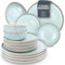 Ibiza - Set di stoviglie per 4 persone, 16 pezzi, vincitore del test, di alta qualità, in gres mediterraneo, set di piatti e piatti da tavola per 4 persone, set di stoviglie Pure Living in blu/beige
