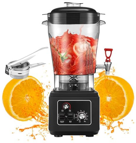 forplubossmmp 45000RPM Blenders and Nuts Grinder | Electric Cooking Machine with Spout | Commercial Juice Blender for Shakes and Smoothies 11L/15L/19L | 6 Leaves Steel Blade (with Juice Press),11L