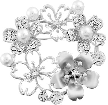SOIMISS 1pc Ausgehöhlte Blumenbrosche Blumenkragen Pin Shirt Abzeichen Brosche Zubehör (silber)