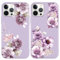 Yoedge 2 × Cover per iPhone 12 Pro Max 6,7 - Custodia Fiori Fiore Viola per Telefono in Trasparente con Aesthetic Motivi Design, Custodie per Cellulare in Silicone per iPhone 12 Pro Max Case