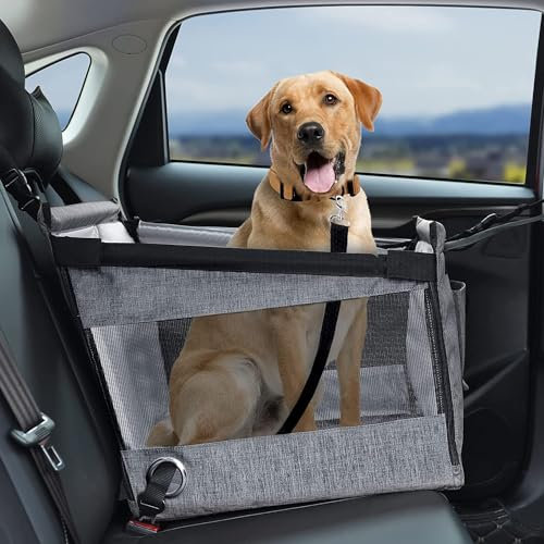 NINQ Auto-Hundesitz-Transporttasche für V-W Golf 5 6 7 8 GTE GTI GTD Clubsport, universal, faltbar, tragbar, wasserdicht, Haustier-Autositz-Zubehör, B-Grau