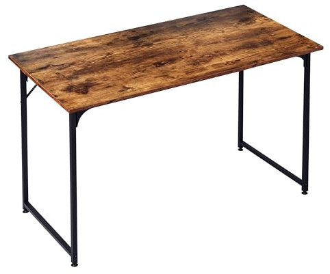 T-LOVENDO.ES Mesa de Ordenador Estrecha, Escritorio de 120 cm x 60 cm, Pequeña Mesa de Oficina de Diseño Industrial, para Oficina en Casa, Estudio, Salón, de Trabajo, Estructura de Metal, Madera