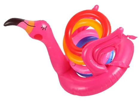 GAROZATION 1 Satz Aufblasbare Flügel Flamingo Spielzeug Flamingo Ringwurf Partyspiel Wurfspiel Hut Aufblasbarer Hut Flamingo Partyzubehör Wurfspiel Aufblasbares Wurfspiel Wurfspiel