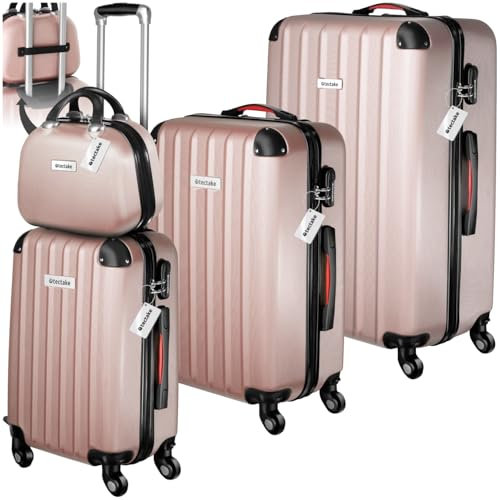TecTake® Set de Valise de Voyage 4 Tailles Valise Grande Taille Valise Cabine Petite Valise Sacs de Voyage Valise Maternité ABS avec roulettes Pivotantes 360° Cadenas Poignée télescopique