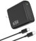 Chargeur USB C 65W avec Technologie PD3.0 et GaN II Chargeur Rapide USB C PPS avec Câble Type C 2M Compatible pour iPhone 16/15/Pad Pro/Air, pour Galaxy S24/23/S22, pour MacBook Pro/Air, etc - Noir