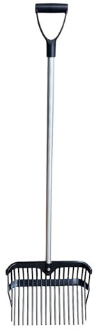 GS Equestrian Shavings Fork, Lightweight Aluminium Stem, Hard-Plastic Head, Ergonomic D-Grip Handle (Black)