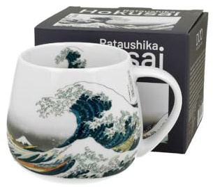 Duo Barrel Becher Inspiriert von K. Hokusai The Great Wave – 0,43l – New Bone China Porzellan