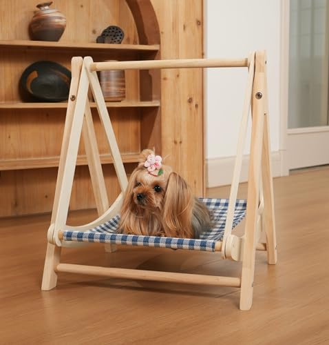 BRAVE NIUNIU Elevated Swing for Cats & Kittens - Perfect Indoor Cat Furniture - Dog Swing, Breathable Cat Hammock, Kitten Bed Swing