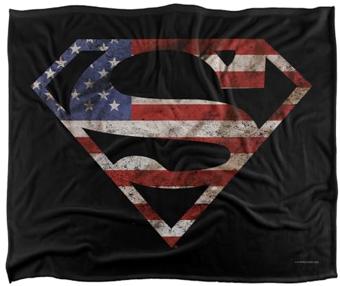Superman Super Patriot Silky Touch Super Soft Throw Blanket 152 X 127 cm, White