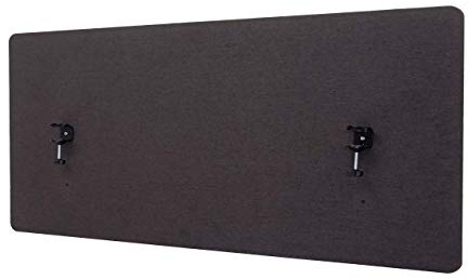 PROREGAL Akustik-Tischtrennwand HxBxT 60x140x2cm doppelwandig Stoff/Textil Braun-Grau Büro-Sichtschutz Schreibtisch Pinnwand Schallschutz Raumtrenner Schalldämmung