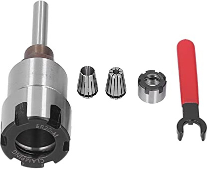 Fyearfly Oberfräsen-Bit-Verlängerungs-Set, 5-teilig, Spannzangen-Konverter, ER20-Federzangen-Set mit Schraubenschlüssel, 6,35 mm Schaft, verbessert die Präzision der Holzbearbeitung, langlebiger