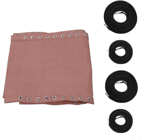 babominimer Ersatz-Stoffkordel-Set für Strandkorb - 160 x 43 cm Nylon-Reparaturtuch mit elastischen Seilen, wasserdichtes UV-beständiges Netz, DIY-Deckchair Fix Set(Kaffee)