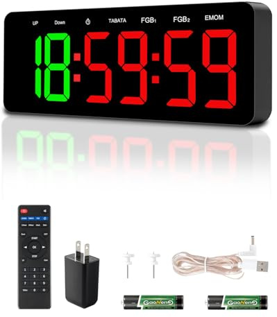 QINYUNE Reloj temporizador de gimnasio para entrenamiento de intervalos Tabata/FGB/EMOM