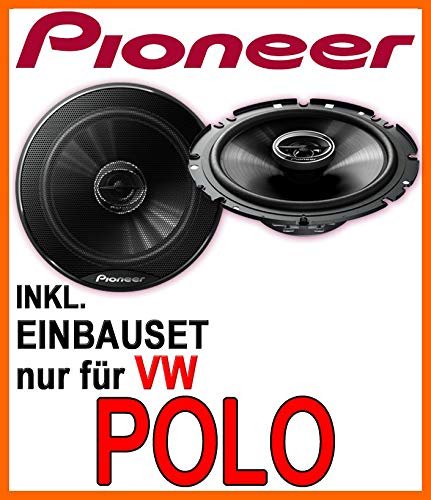 just-SOUND TS-G1732i - 16cm Koaxial Lautsprecher - Einbauset für VW Polo 9N & 9N3 - Schwarz