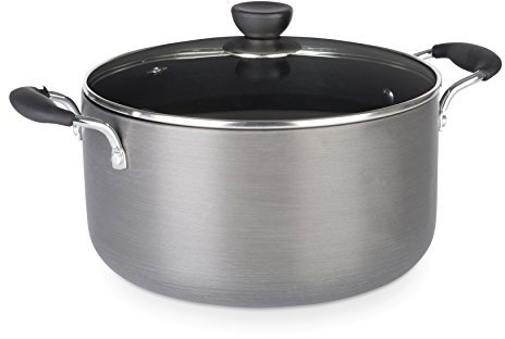 Zinel 4152 Non-Stick Stockpot/Casserole with Hard Anodised Induction Base, Grey, 24 cm
