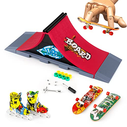 MOMSIV Mini Finger Skateboard und Ramp Zubehör Set (A)