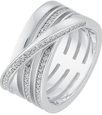 JETTE Damen-Damenring 67 Zirkonia 63, Silber 32003946