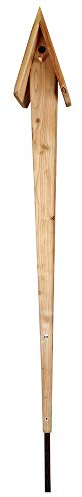 WEIDENPROFI Nistkasten, Vogelhaus mit Standfuss aus Lärchenholz, Modell Wolkenheim, Höhe ca. 210 cm, ohne Futterstation