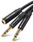 VENTION Adaptador Jack 3.5 para PC Adaptador Audio Hembra 3.5mm a Jack 2 Macho para Auriculares, Micrófono Separadas 3.5mm Cable Divisor Auriculares para PS4, Xbox, Laptop 1m
