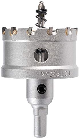KATUR TCT Lochsäge Hartmetall-Bohrer 55mm, Wolframkarbid bestückter Lochbohrer, Hochleistungs-Industrie-Lochbohrer für Edelstahl, Metall, Eisen, Legierung, Kupfer, Holz, Kunststoffe