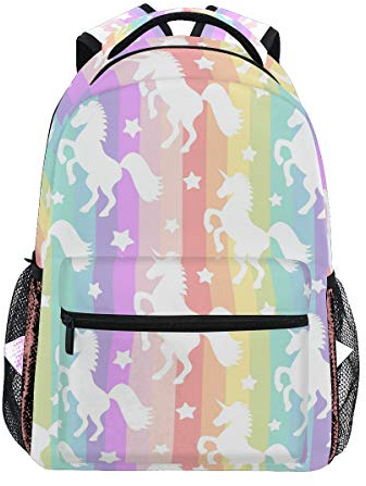 ALAZA Girls Unicorn Backpacks for School Galaxy Pony Horse Rainbow Star Bookbags for Kids Teen Toddler Fashion Daypack Rucksack Travel Laptop Bag