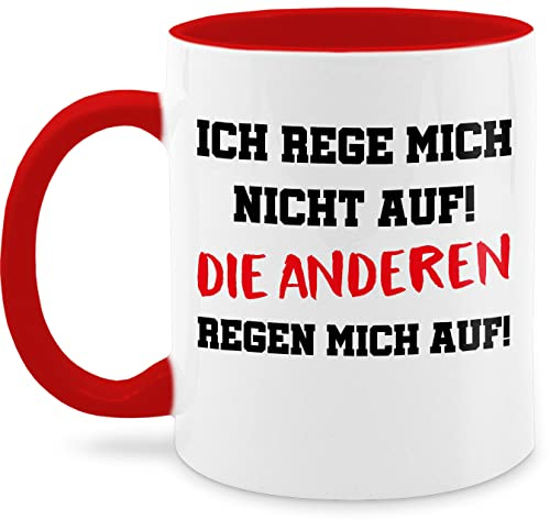 Tasse Tassen 325ml - Statement Sprüche - Ich rege mich nicht auf die anderen regen mich auf - Kollegin Geschenk lustig Kolleginnen Arbeitskollegin Geschenke Kollegen - 325 ml - Rot - arbeitstassen