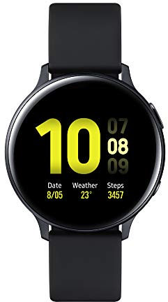 Smartwatch Samsung Galaxy Watch Active2 44mm Alluminuim SM R280 1.4 pouces Super Amoled 4 GB Dual Core Wifi Bluetooth Aqua Fotocamera, Black (Ricondizionato)