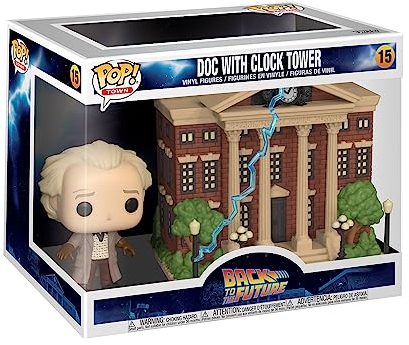 Funko Pop! Town: BTTF - Dr. Emmett Brown - Doc with Clock Tower - Back To The Future - Figura de Vinilo Coleccionable - Idea de Regalo- Mercancia Oficial - Juguetes para Niños y Adultos