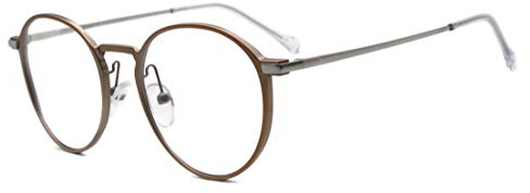 FERAVIA Vintage Runden Brillenrahmen Nerd brille Ohne Sehstärke Retro Klare Linse Gläser für Damen und Herren