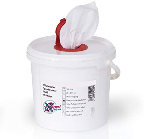 CleaningBox Reinigungstücher Spezialwischtücher Spendertücher 300 Stück, Weiß, 17,7x30 cm