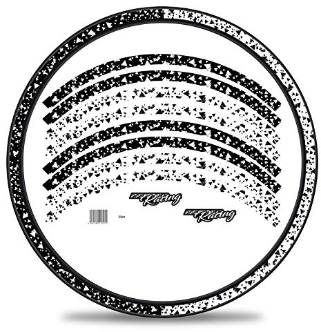 16-teiliges Set Felgenrandaufkleber Sticker für Fahrrad Felgen im 2 Face Design Komplett Set für 27 29 für Rennrad Mountainbike MTB Laufrad RX031 (Weiß, Matt)