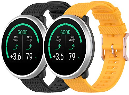Yikamosi Compatibile con Polar Grit X Pro/Grit X Cinturino,22mm sgancio rapido Silicone Chiusura in acciaio inossidabile Cinturino di Ricambio per Polar Grit X/Vantage M/Vantage M2,Nero+Giallo