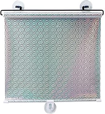LSSB Indoor Automatic Retractable Roller Blind Shading Insulation Anti-UV Sucker Blackout Curtains For Home Bathroom Kitchen Office Glass, 4 Sizes (Color : Silver, Size : 58X125CM)