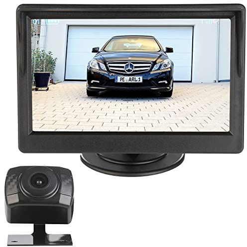 Lescars Rückfahrtkamera: Kabellose HD-Funk-Rückfahrkamera, AHD-Sensor, 5 (12,7 cm), Nachtsicht (Abstandswarner, Rückfahrkamera Wohnwagen, BMW)