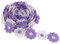 XCSJ 5 Yard 25mm Blumen Spitzenband Spitzenborte Stickerei Dekoband Zierband Borten Bänder Blumenband Gänseblümchen Dekoband Spitzen Spitzenborte Für Hochzeit Deko Handwerk Nähen Deko (lila,weiß)