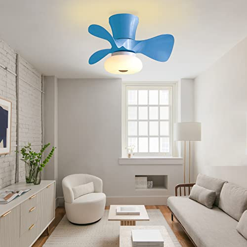 ATEEZ Lampadario con Ventilatore da Soffitto LED Dimmerabile Motore Reversibile Ventilatore da Soffitto con Luce e Telecomando Moderno Silenzioso 6 velocità Lampadario Ventilatore Camera Bambini-Blue