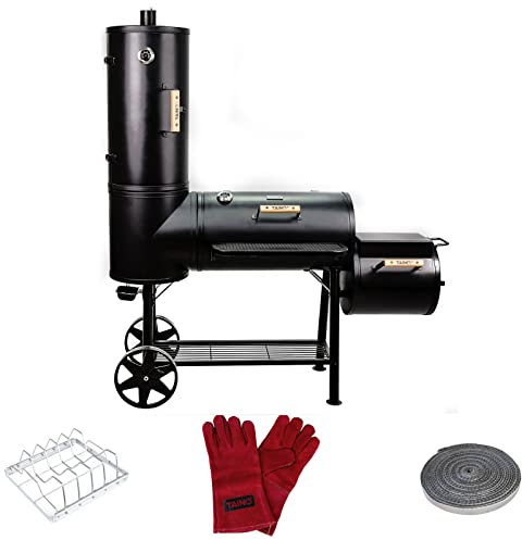 TAINO CHIEF 130 Smoker Starter-Set - Smoker, Dichtband, Grillhandschuhe, Spare-Ribs-Halter