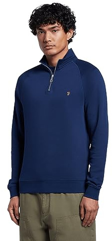 Farah Mens Zip Jumper Rich Indigo S