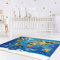 Bilderwelten Kinderteppich Weltkarte mit Tieren Rutschfester Spielteppich Kinderzimmer Teppich 160x240 cm