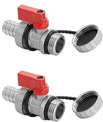 2 Stück DN15 Ablasskugelhahn aus Messing, Messing-Kugelhahn, 1/2 Zoll BSP-Außengewinde zum Gartenschlauch