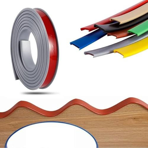 U-Shape Edge Banding, Self Adhesive Veneer Edging Trim Edge Protector, DIY Furniture Edge Strip for Countertop-Gray-U-18mm-5M